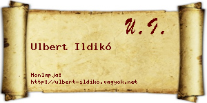 Ulbert Ildikó névjegykártya